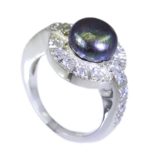 Real Gemstones Faincy Cabochon Pearl rings