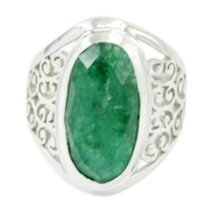 Good Gemstones Oval Checker Indianemerald ring